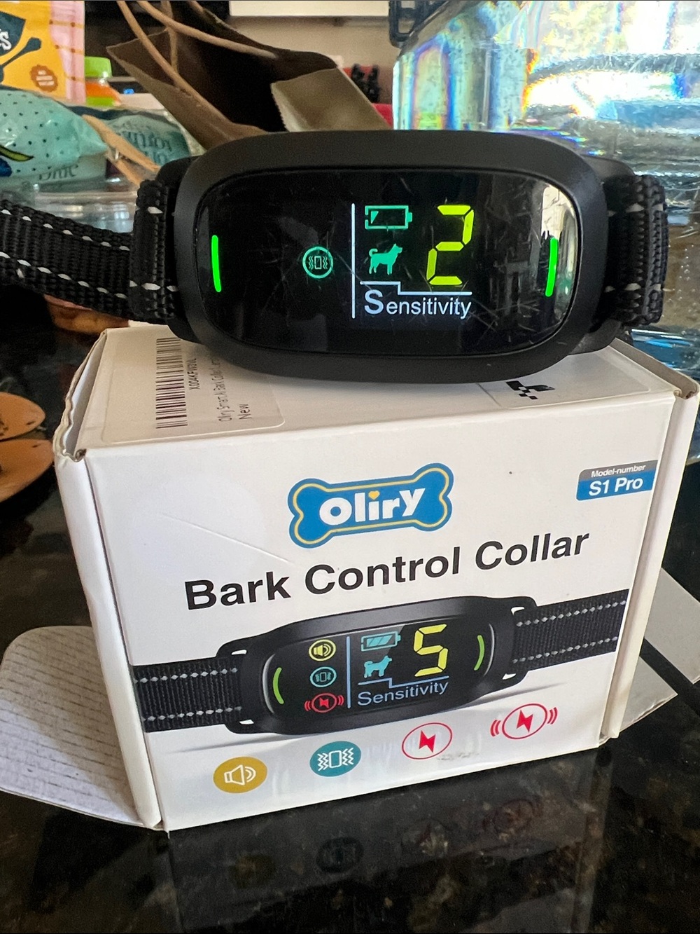 Bark Control Collar - Black - Rechargeable Dog Training Device